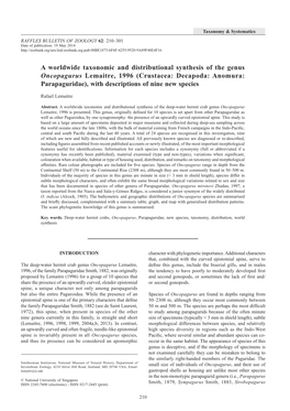 Crustacea: Decapoda: Anomura: Parapaguridae), with Descriptions of Nine New Species