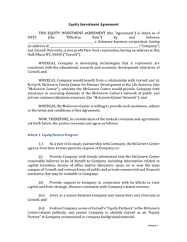 Equity Investment Agreement