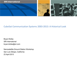 Cubesat Communication Systems 2003-2013: a Historical Look