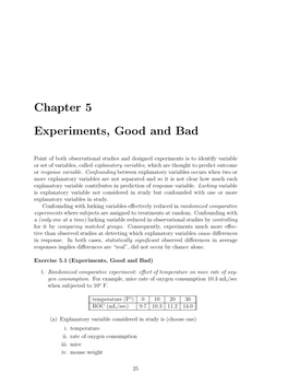 Chapter 5 Experiments, Good And