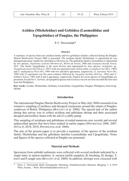 Axiidea (Micheleidae) and Gebiidea (Laomediidae and Upogebiidae) of Panglao, the Philippines