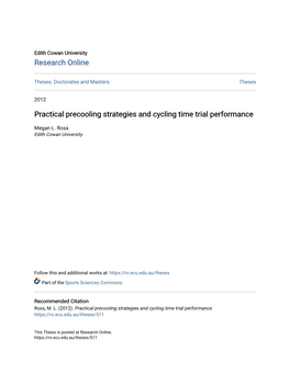 Practical Precooling Strategies and Cycling Time Trial Performance