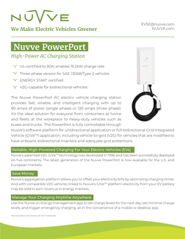 Nuvve Powerport High-Power AC Charging Station