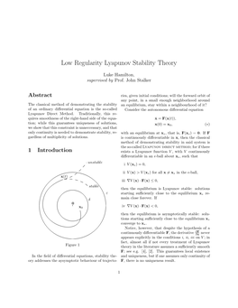 Low Regularity Lyapunov Stability Theory