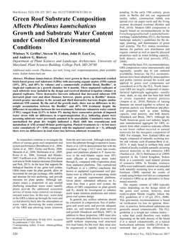 Green Roof Substrate Composition Affects Phedimus Kamtschaticus