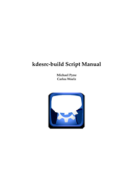 Kdesrc-Build Script Manual