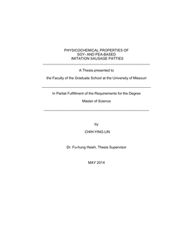 Physicochemical Properties of Soy- and Pea-Based Imitation Sausage Patties ______