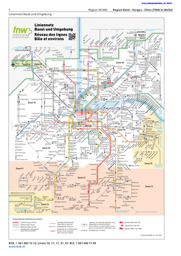 Liniennetz Basel Und Umgebung Réseau Des Lignes Bâle Et Environs