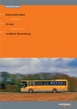 Nahverkehrsplan Landkreis Ravensburg