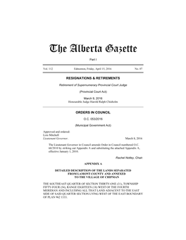 The Alberta Gazette