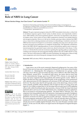 Role of NRF2 in Lung Cancer