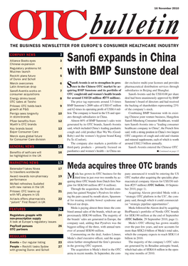 OTC Bulletin,10 Septem- with New Names in the UK Through the Acquisition, the Swedish Com- Ber 2010, Page 1)