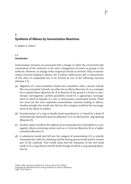 Synthesis of Allenes by Isomerization Reactions