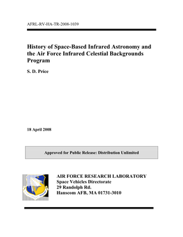 History of Space-Based Infrared Astronomy and the Air Force Infrared Celestial Backgrounds Program