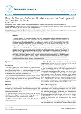 Metabolic Changes of Aflatoxin B1 to Become an Active Carcinogen And