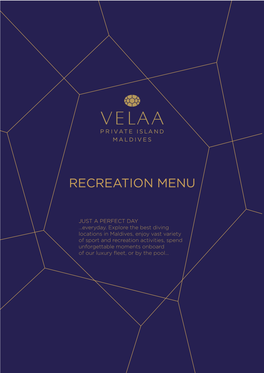 Velaa Recreation Menu .Pdf