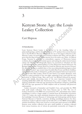Kenyan Stone Age: the Louis Leakey Collection