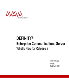 Avaya Definity ECS Whats New in R9.0.Pdf