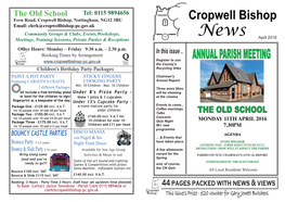 Cropwell Bishop Parish Council to Keep Residents Informed About Your Parish Council and Subsequently the Parish Clerk Applied to the Big Social Events in Cropwell
