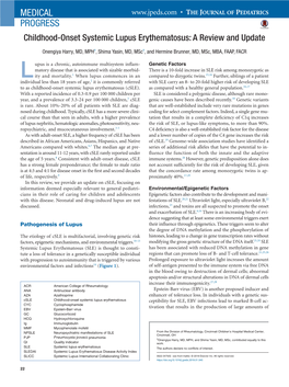 Childhood-Onset Systemic Lupus Erythematosus: a Review and Update