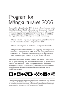 SOU 2005:91 Agenda För Mångkultur