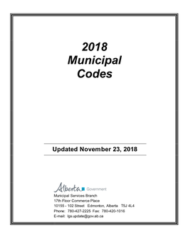 2018 Municipal Codes