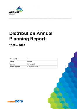 Distribution Annual Planning Report 2020 – 2024