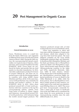 20 Pest Management in Organic Cacao