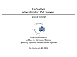 Honeydv6 a Low-Interaction Ipv6 Honeypot