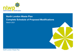 Complete Schedule of Post-Submission Proposed Modifications