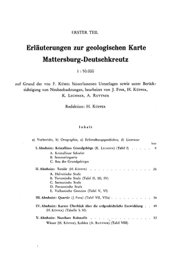 Erläuterungen Zur Geologischen Karte Mattersburg-Deutschkreutz
