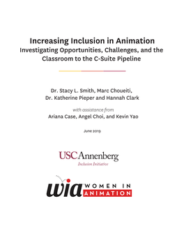 Increasing Inclusion in Animation