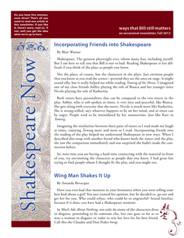 Shakespeare Newsletter