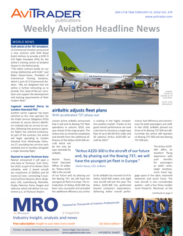 Weekly Aviation Headline News