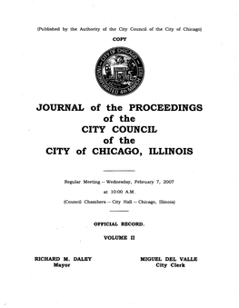 JOURNAL of the PROCEEDINGS of the CITY COUNCIL of the CITY of CHICAGO, ILLINOIS