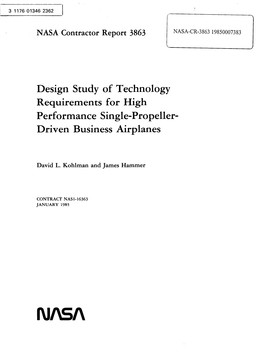 Design Study of Technology Requirements for High Performance Single-Propeller- Driven Business Airplanes