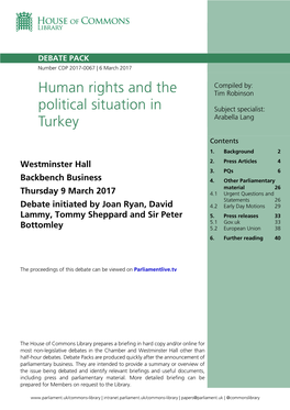 Human Rights and the Political Situation in Turkey 3