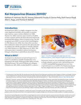 Koi Herpesvirus Disease (KHVD)1 Kathleen H