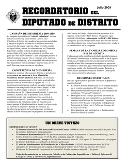 Recordatorio Del DIPUTADO DE DISTRITO