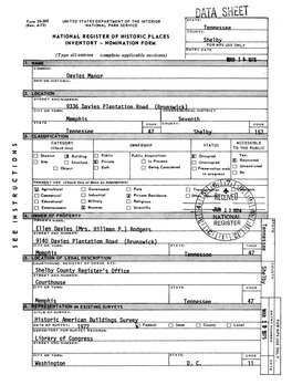 National Register of Historic Places Continuation Sheet