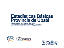 Estadísticas Básicas Provincia De Ubaté Secretaríadeplaneacióndecundinamarca Oficinadesistemasdeinformaciónanálisisyestadísticas Provincia De Ubaté