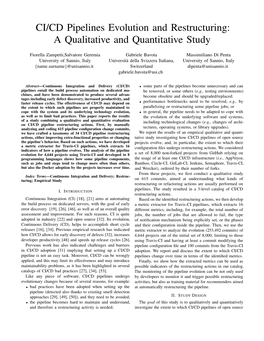 CI/CD Pipelines Evolution and Restructuring: a Qualitative and Quantitative Study