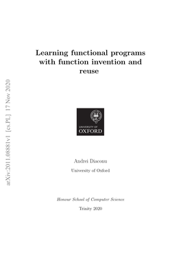 Learning Functional Programs with Function Invention and Reuse