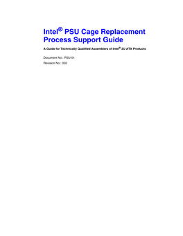 Intel PSU Cage Replacement Process Support Guide