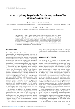 A Water-Piracy Hypothesis for the Stagnation of Ice Stream C, Antarctica