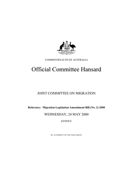 Official Committee Hansard