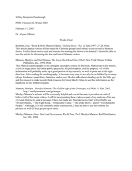 Jeffrey Benjamin Rosebrough PWR 3 Section 02, Winter 2003 February