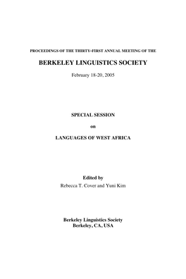 Berkeley Linguistics Society