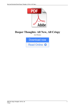 Deeper Thoughts: All New, All Crispy by Jack Handey