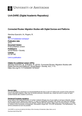 Migration Studies with Digital Devices and Platforms